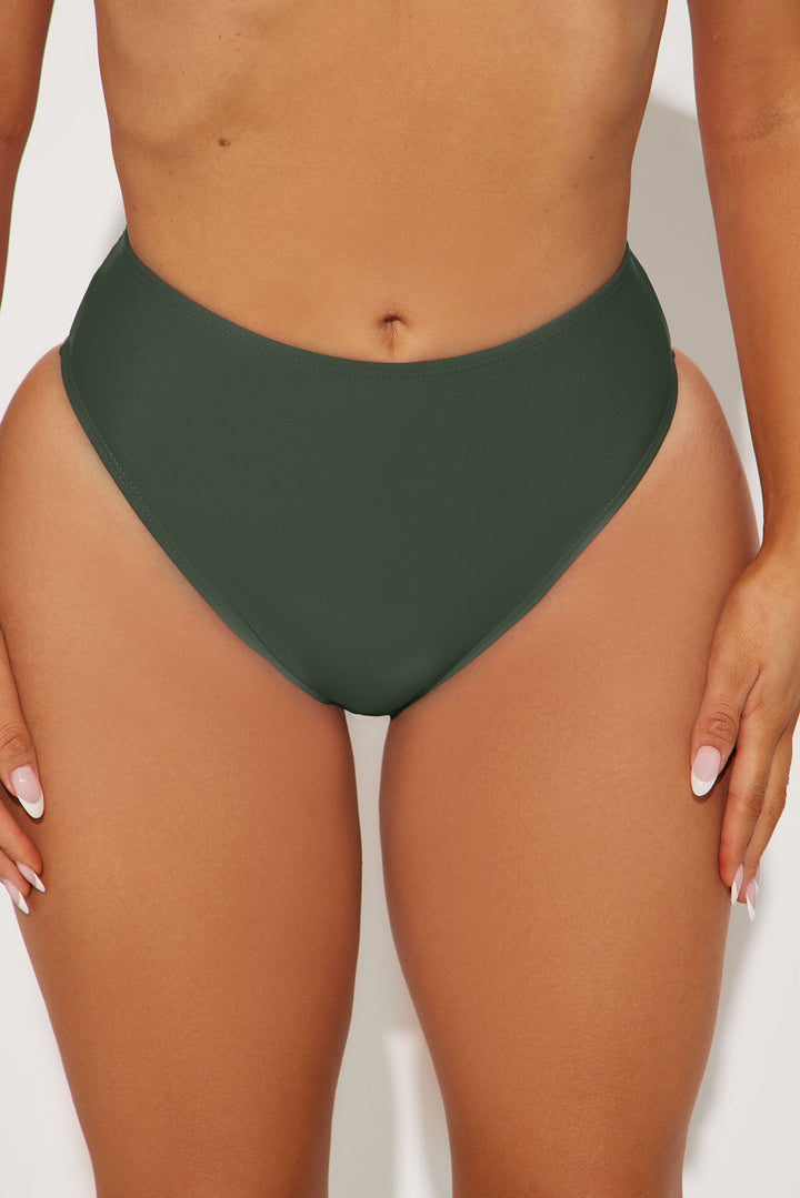 Maui Mix And Match High Cut Cheeky Bikini Bottom - Olive