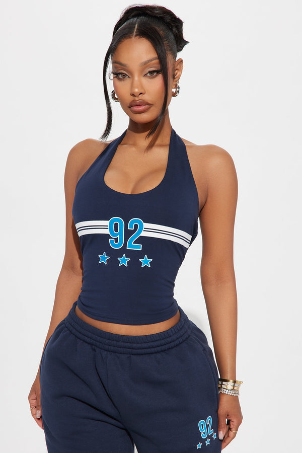 Alessandra 92 Halter Top - Blue