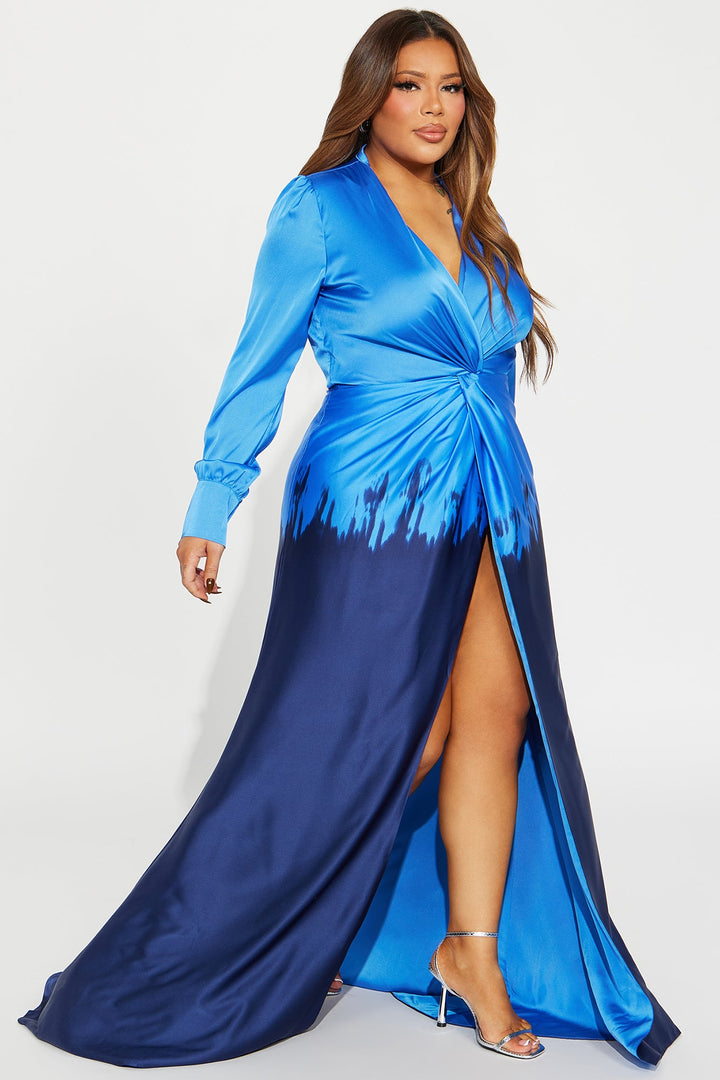 Mikaela Ombre Maxi Dress - Royal/combo