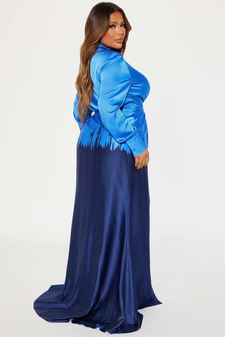 Mikaela Ombre Maxi Dress - Royal/combo