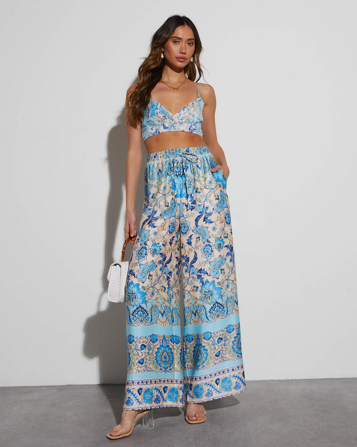 Alani Satin Paisley Crop Top