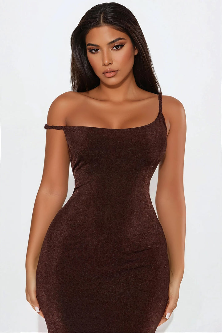 Kay Slinky Maxi Dress - Chocolate