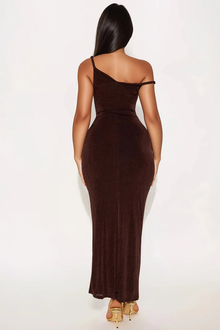 Kay Slinky Maxi Dress - Chocolate