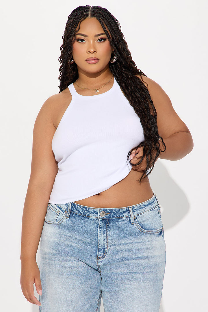 Miranda High Neck Tank - White