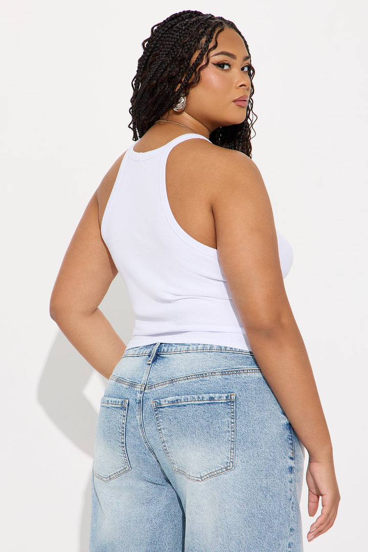 Miranda High Neck Tank - White