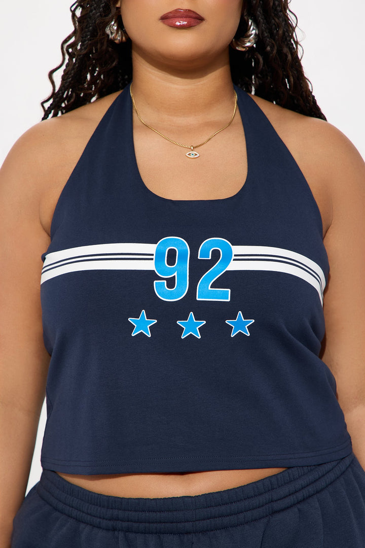 Alessandra 92 Halter Top - Blue