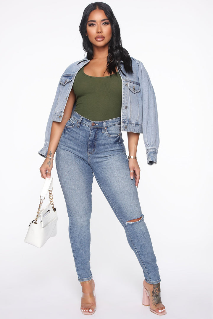 Essential Racer Back Tank Top - Olive