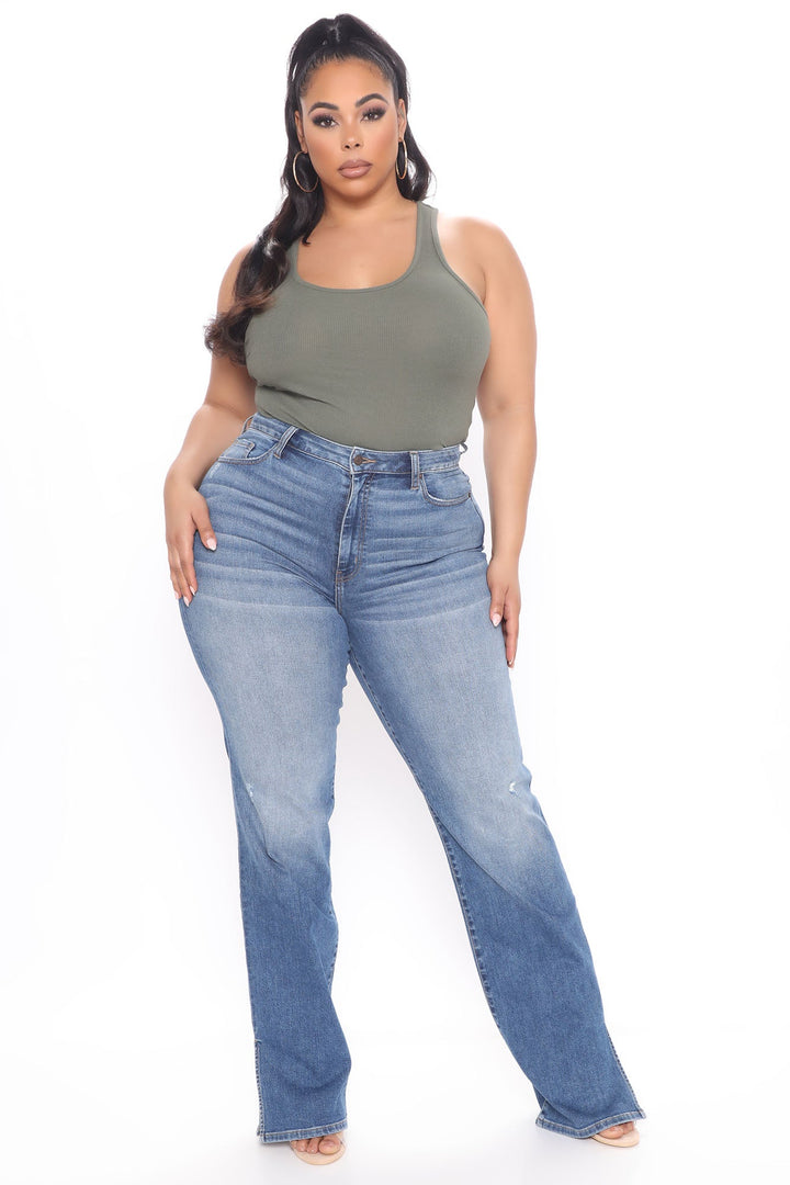 Essential Racer Back Tank Top - Olive