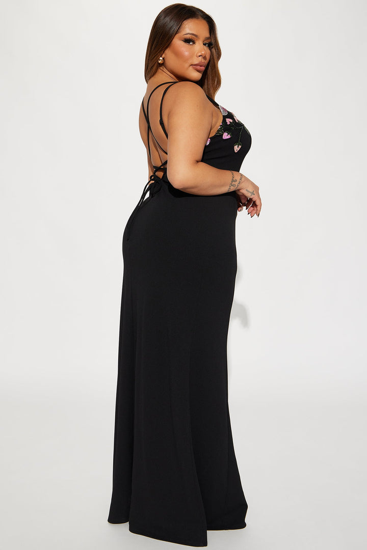 Feeling Pretty Floral Gown - Black/combo