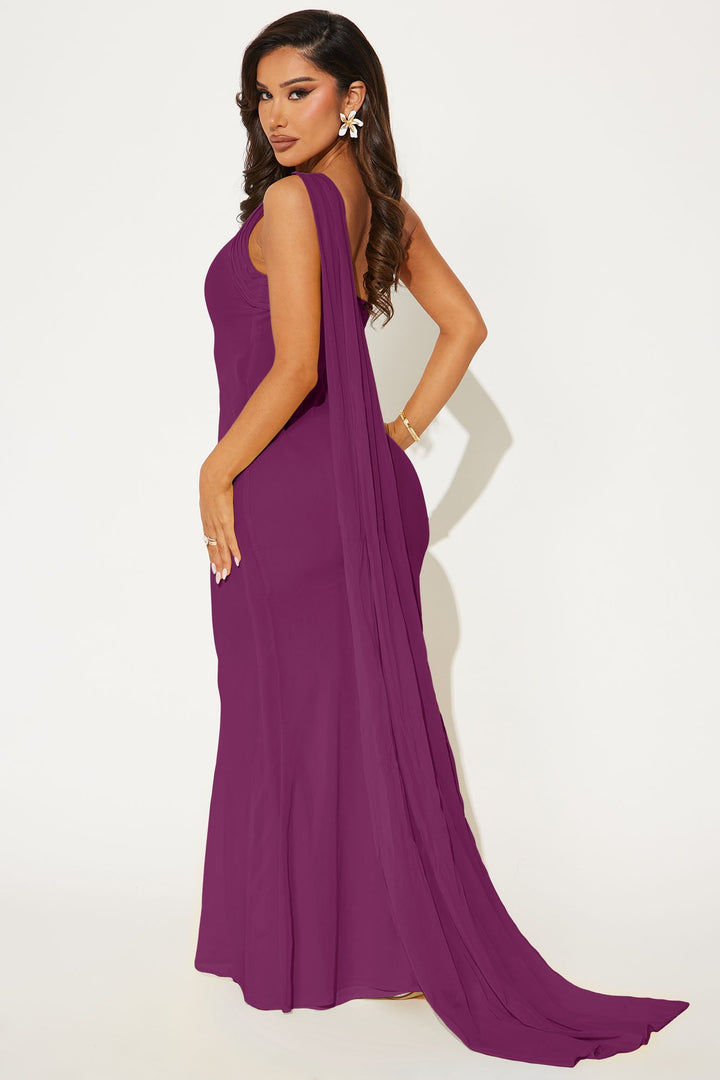 Sarah Chiffon Maxi Dress - Plum