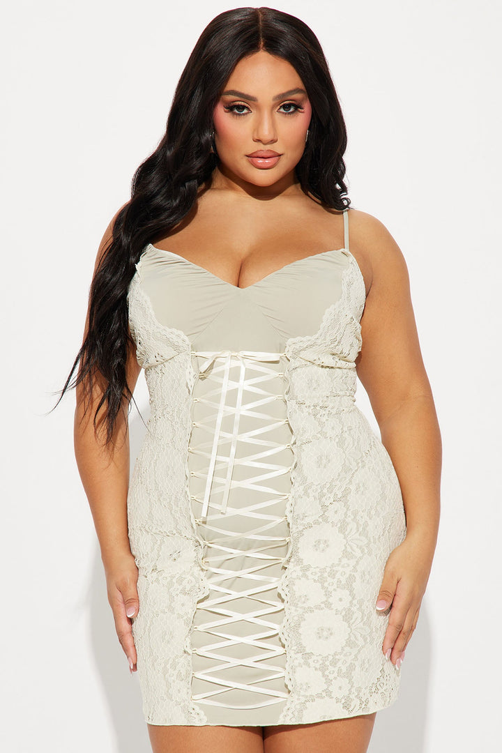 Jaycee Lace Mini Dress - Sage/combo