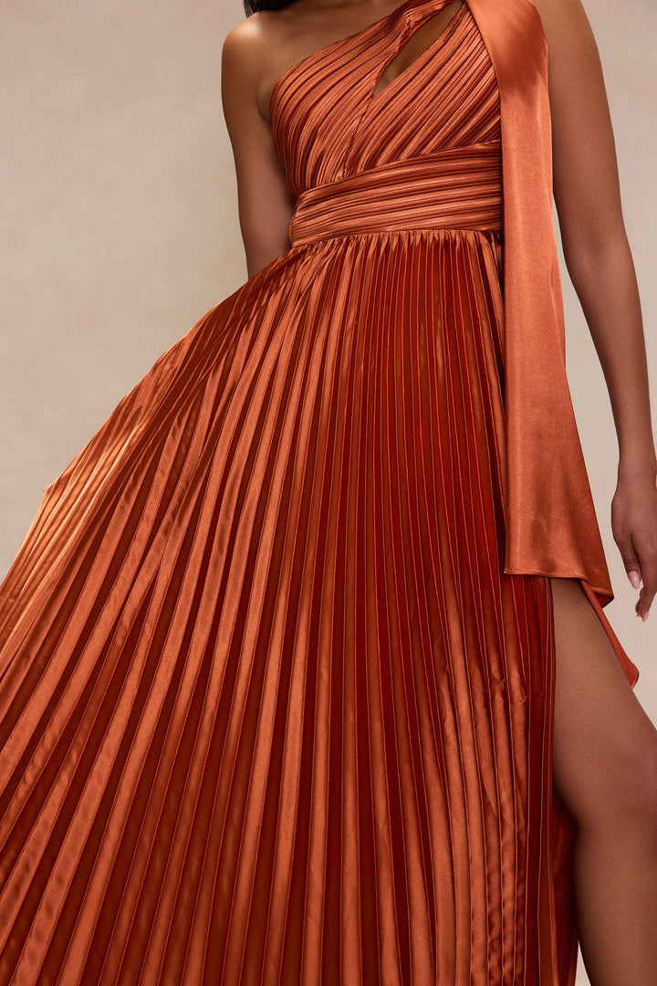 Unforgettable Night Satin Gown - Cognac