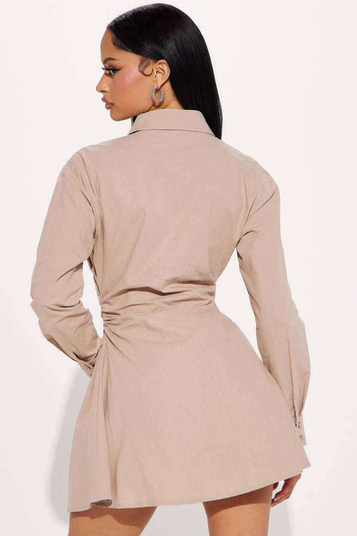Friday Feels Shirt Dress - Mocha