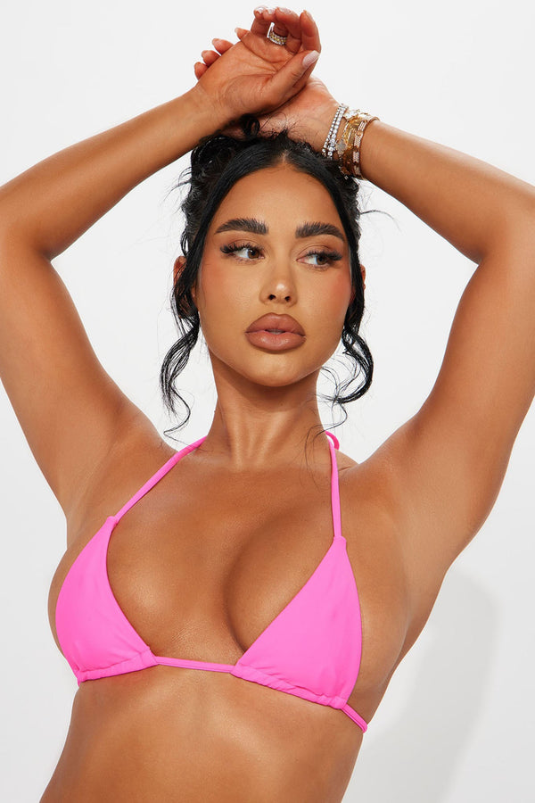 Maui Mix And Match Micro Triangle Bikini Top - Hot Pink