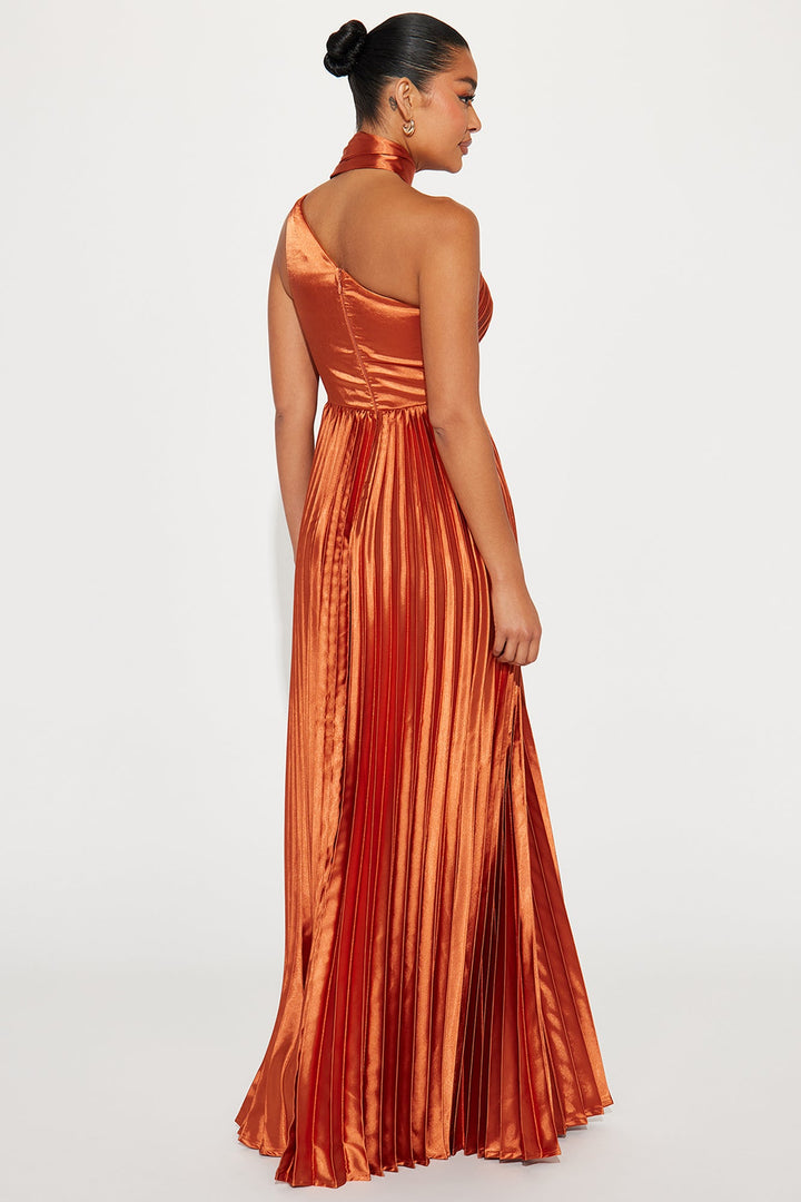 Unforgettable Night Satin Gown - Cognac