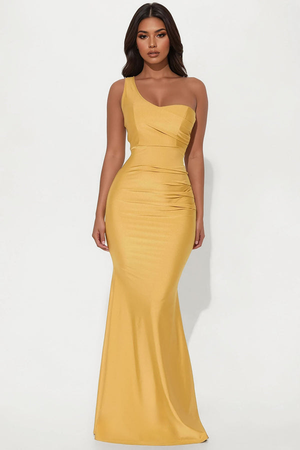 Calling You Over Maxi Dress - Gold