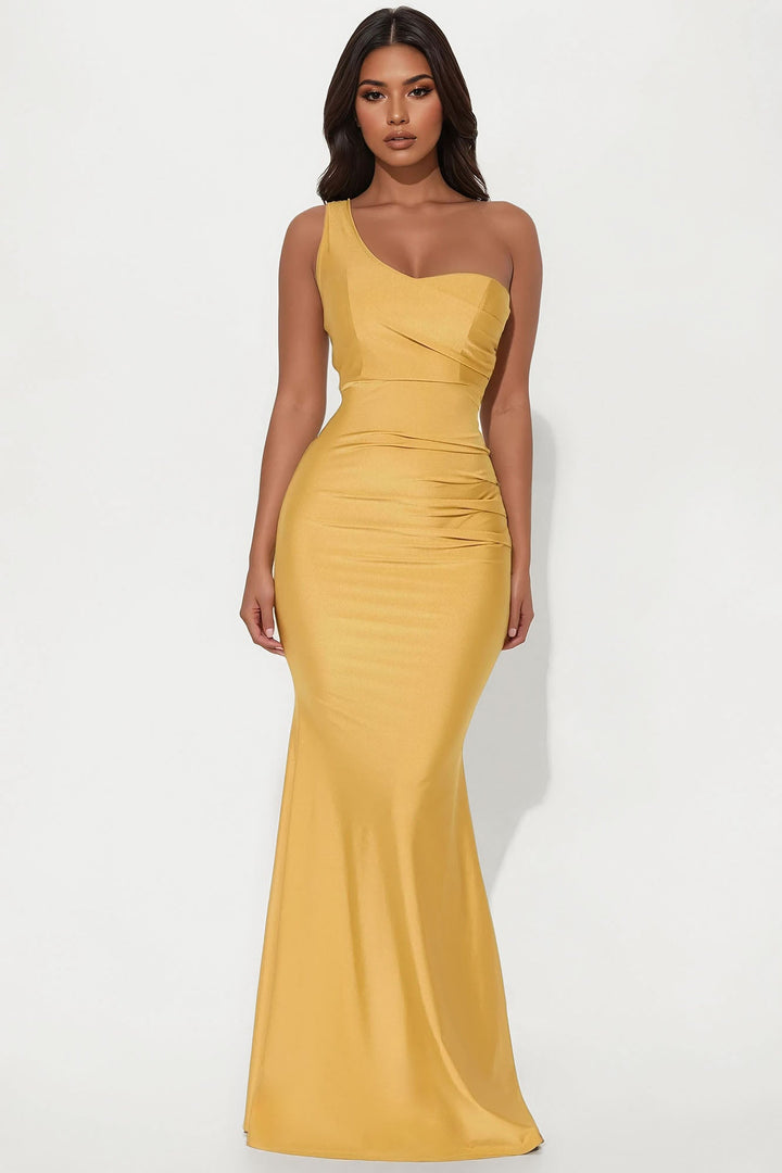 Calling You Over Maxi Dress - Gold