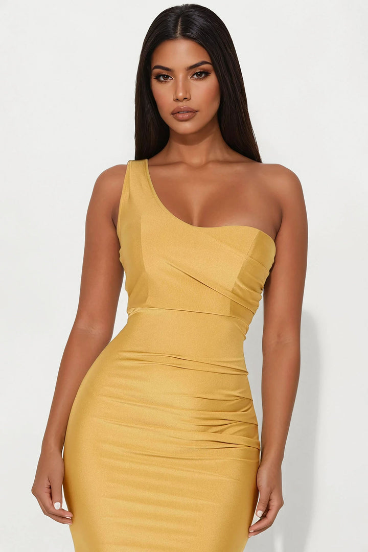 Calling You Over Maxi Dress - Gold