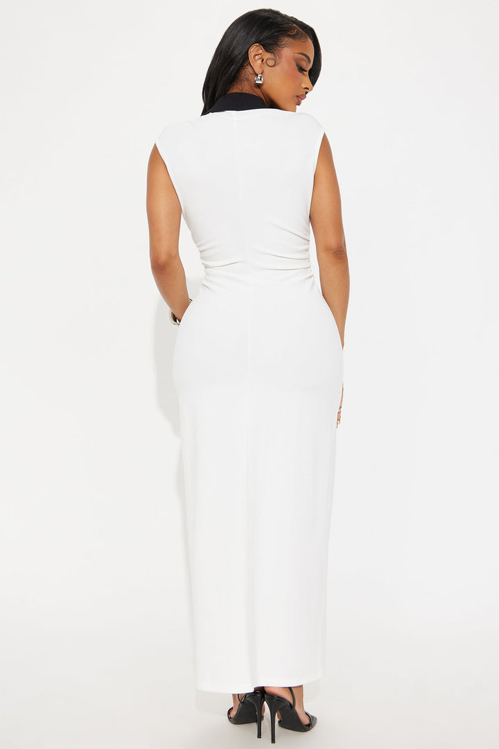 Stella Contrast Maxi Dress - White