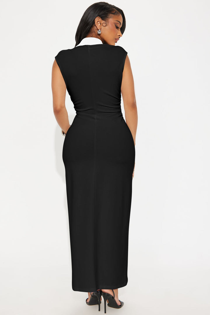 Stella Contrast Maxi Dress - Black