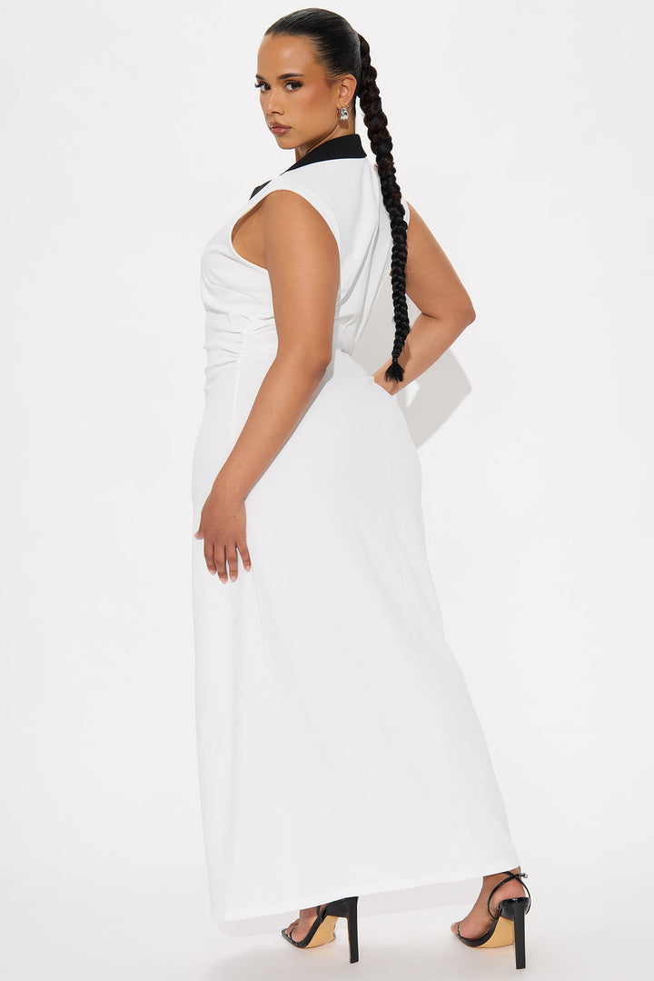 Stella Contrast Maxi Dress - White