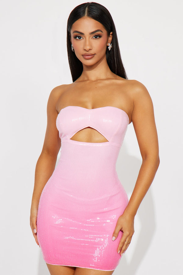 So Your Vibe Sequin Mini Dress - Pink