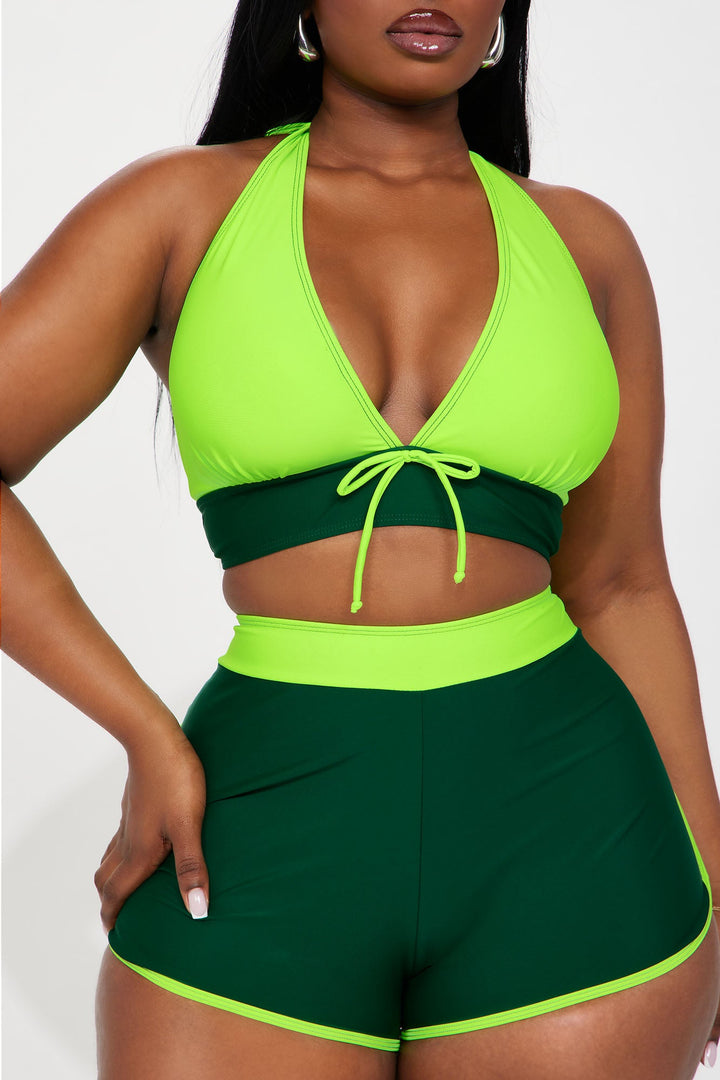 Carleta Boyshort 2 Piece Bikini - Green/combo