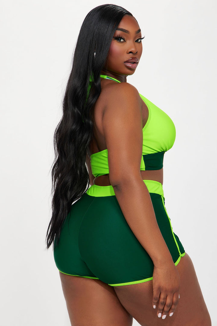 Carleta Boyshort 2 Piece Bikini - Green/combo