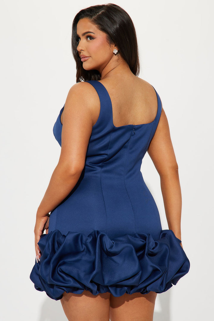 Sienna Satin Mini Dress - Navy