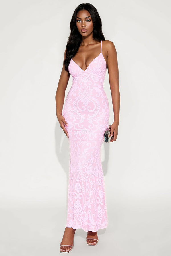 Starlight Dream Embellished Gown - Light Pink