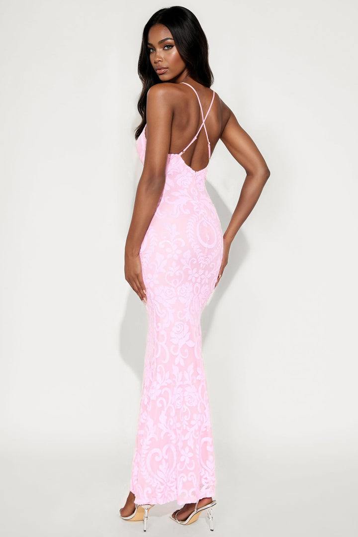 Starlight Dream Embellished Gown - Light Pink