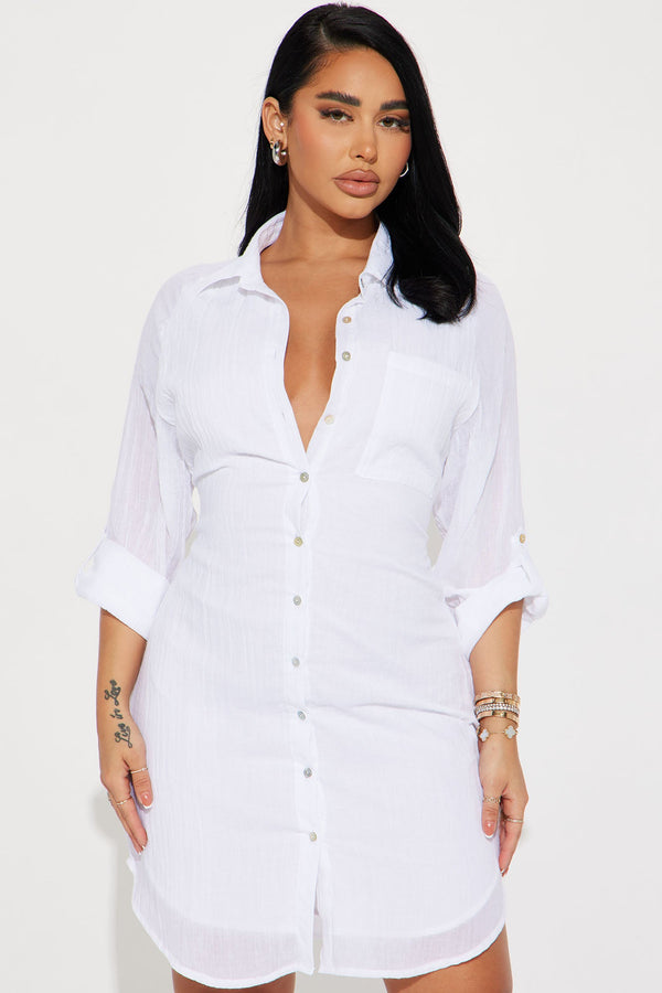 Out Of Office Mini Dress - White