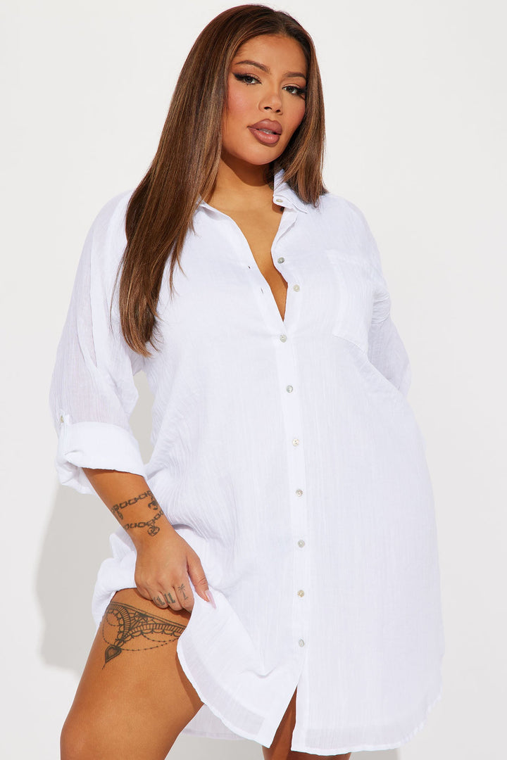 Out Of Office Mini Dress - White