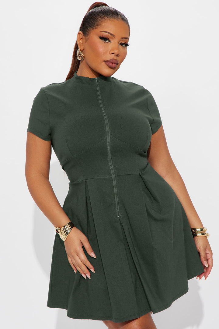 Too Busy To Care Mini Dress - Olive