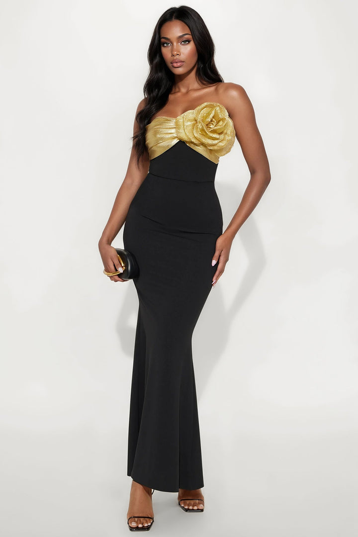 Bold Statement Gown - Black/Gold