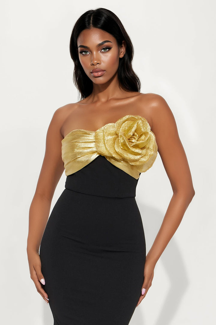 Bold Statement Gown - Black/Gold