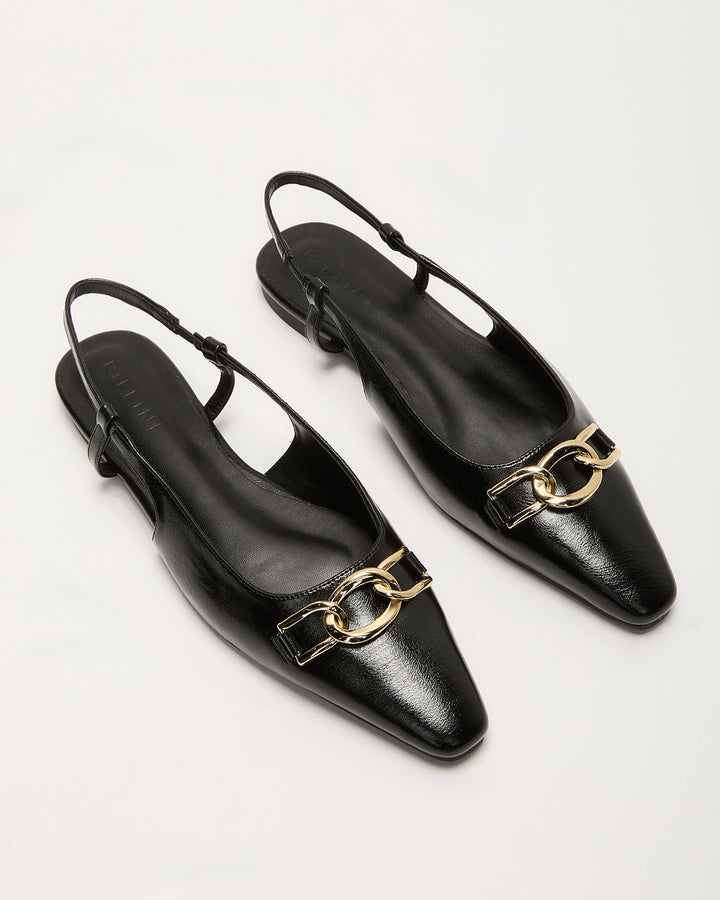 Lindley Slingback Chainlink Patent Leather Flats