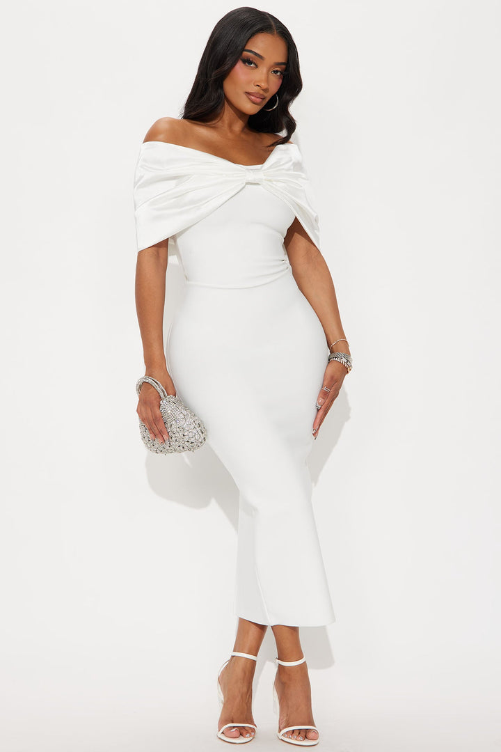Pretty Privilege Bandage Midi Dress - White