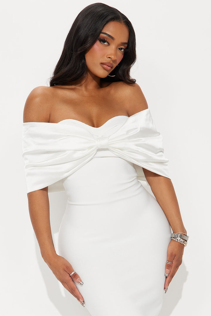 Pretty Privilege Bandage Midi Dress - White