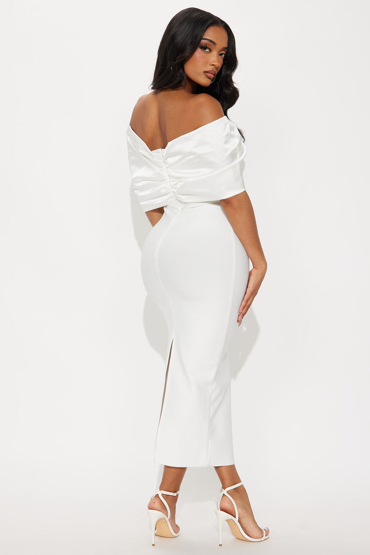 Pretty Privilege Bandage Midi Dress - White