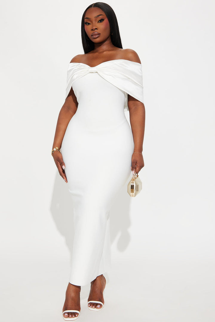 Pretty Privilege Bandage Midi Dress - White