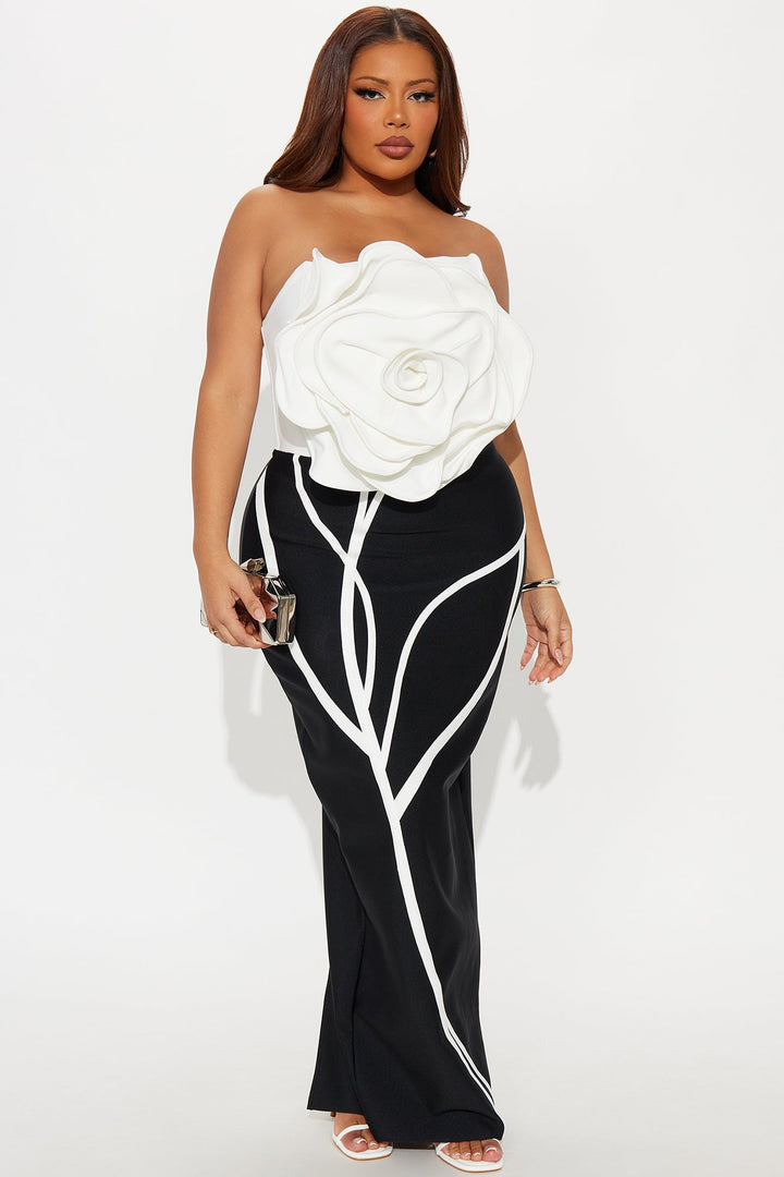 Thea Bandage Maxi Dress - Black/White