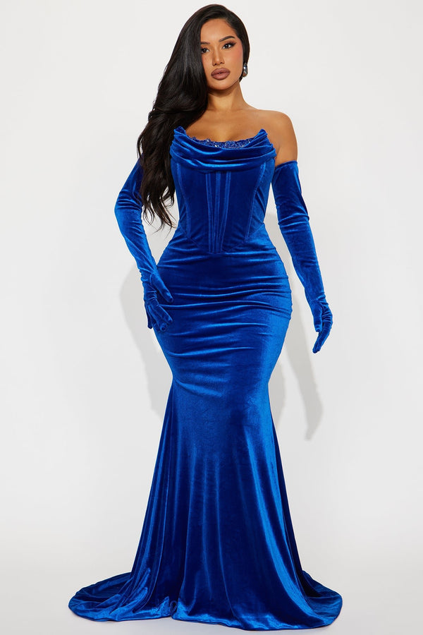 Monique Velvet Gown - Royal