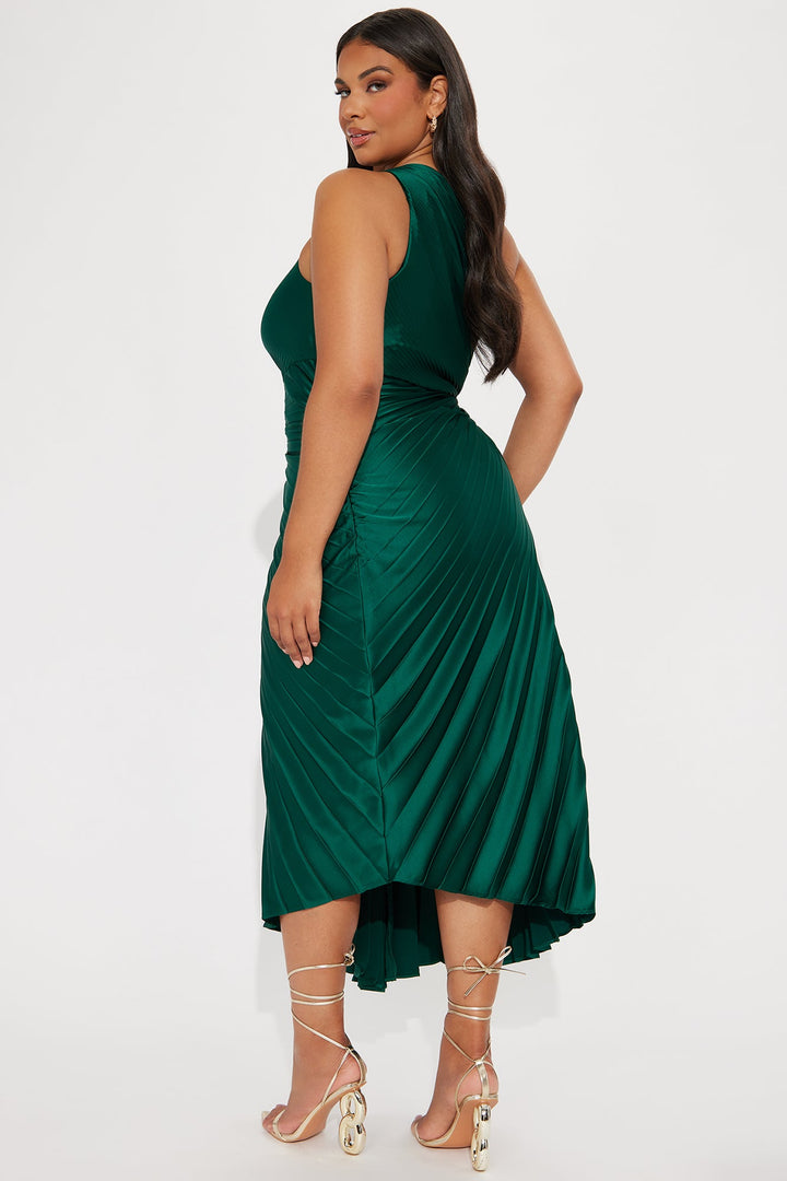 Belle Satin Maxi Dress - Hunter