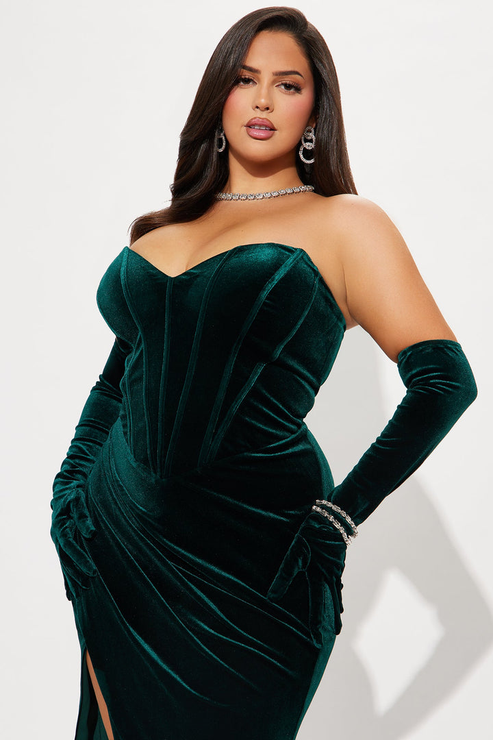 Adeline Velvet Gown - Hunter