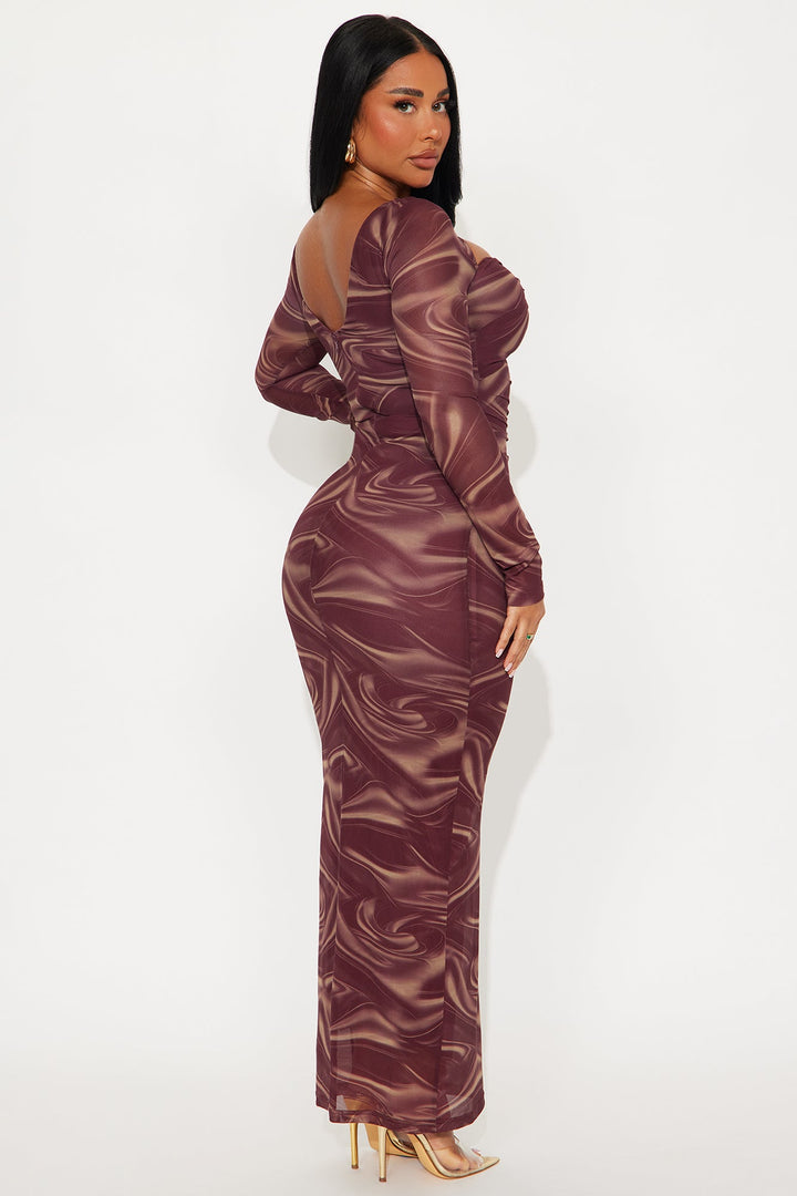After Dark Cut Out Maxi Dress - Burgundy