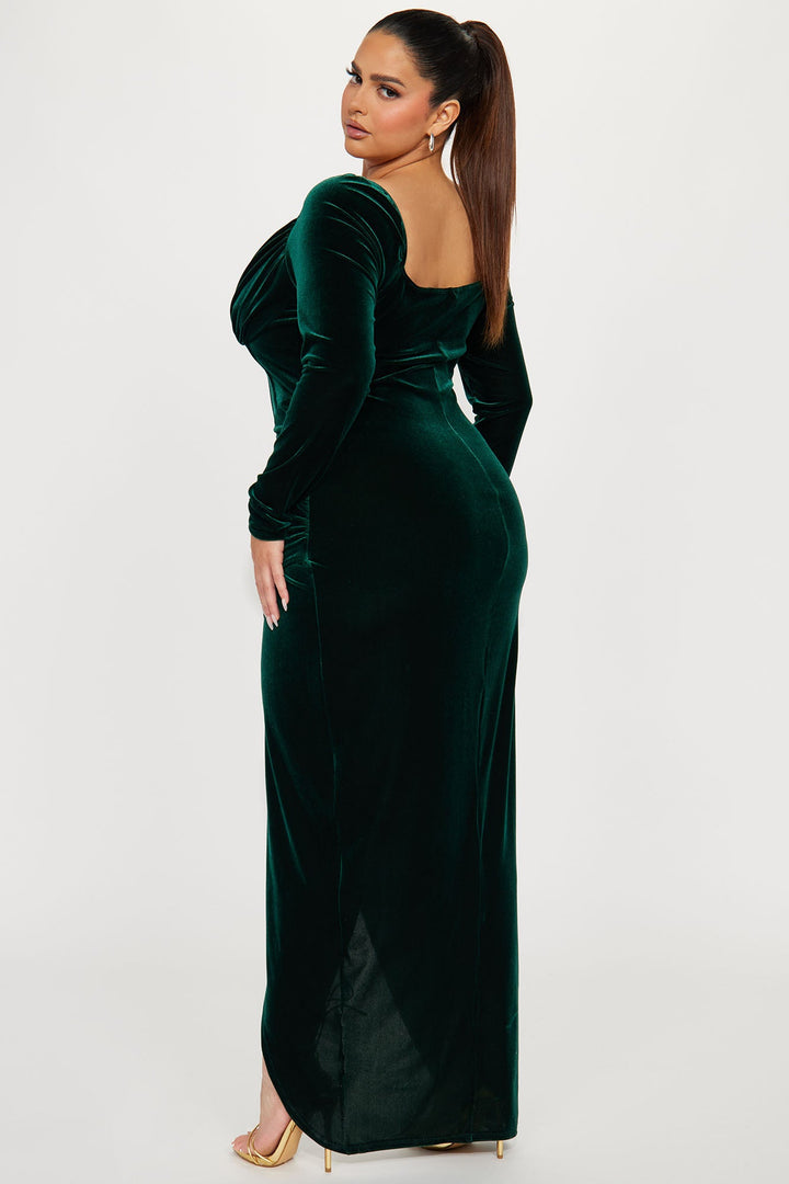 Phiona Velvet Maxi Dress - Hunter