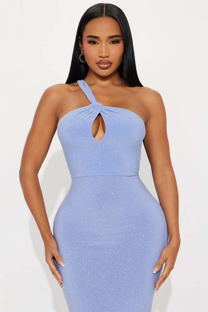 Endless Romance Glitter Backless Gown - Denim