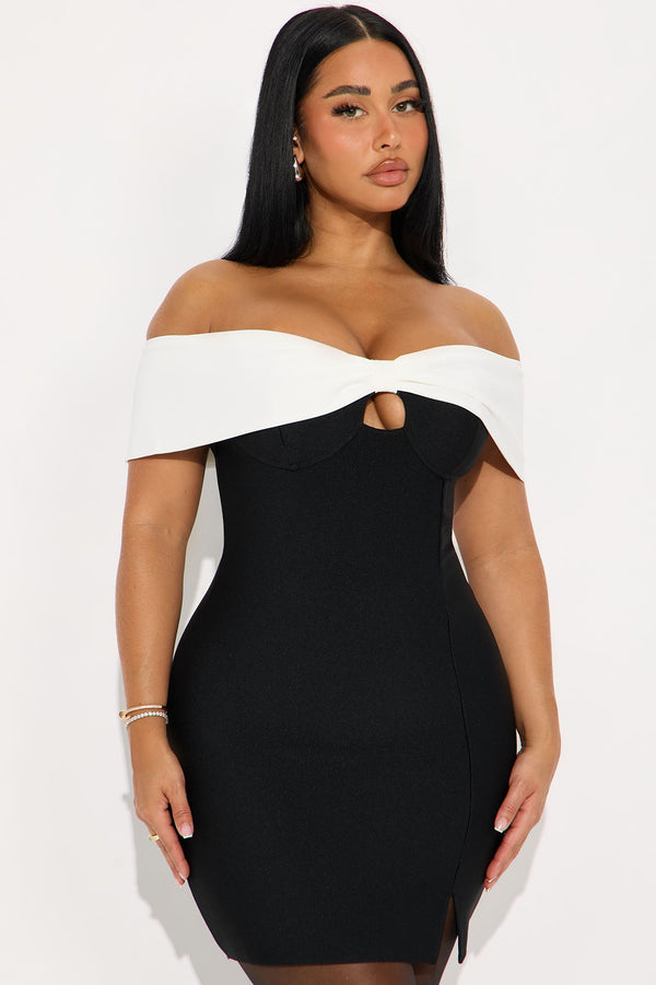 Tall Ariella Bandage Mini Dress - Black/White