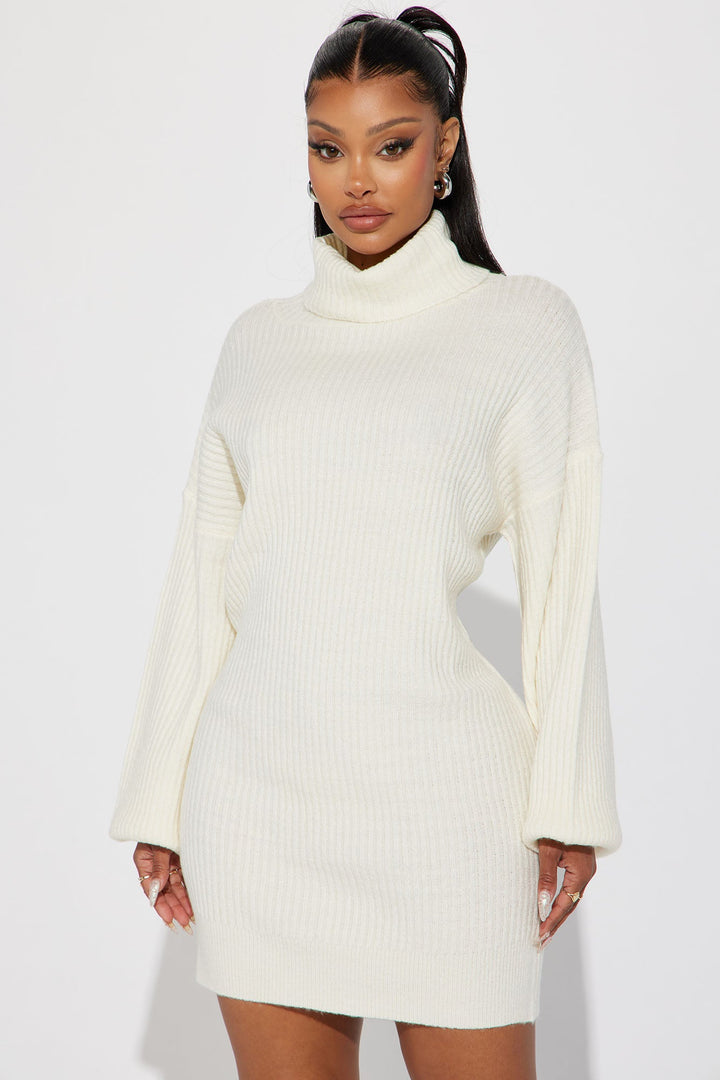 Karina Sweater Mini Dress - Cream